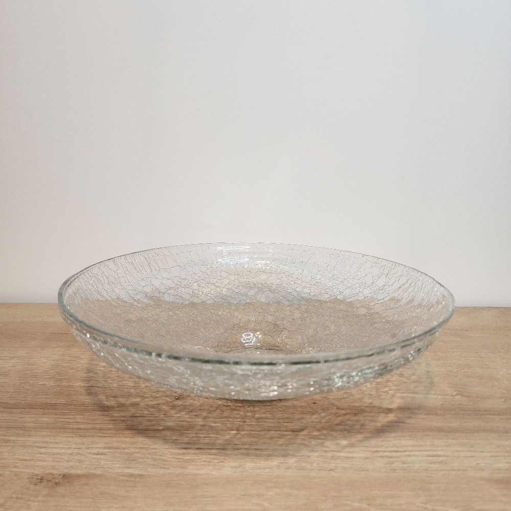 Crackled Glass Display or Serving Bowl New - Picture 3 of 5